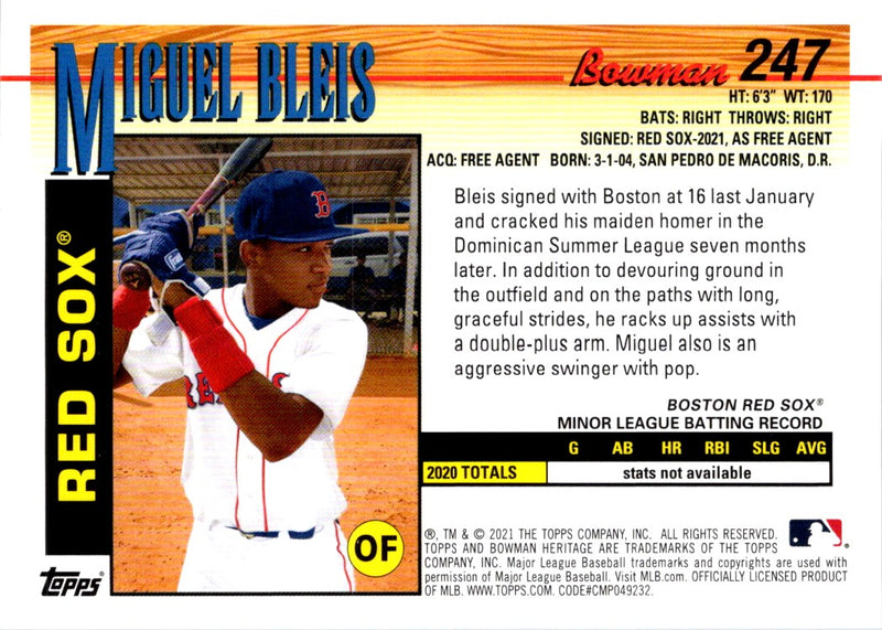 2021 Topps Miguel Bleis