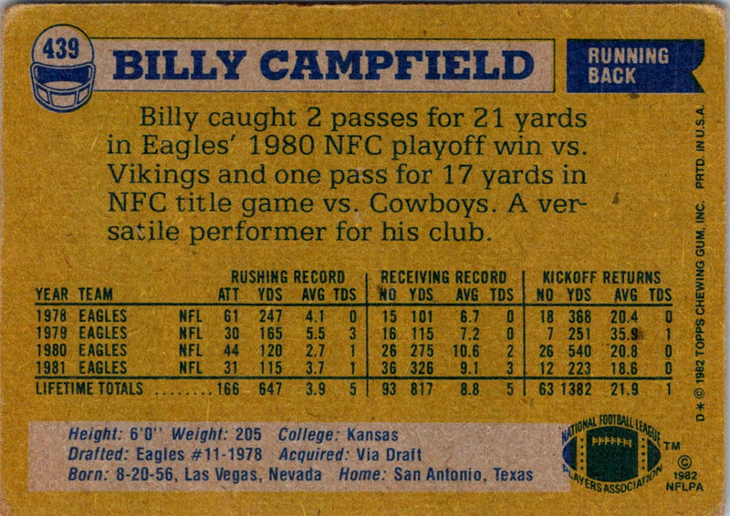 1982 Topps Billy Campfield