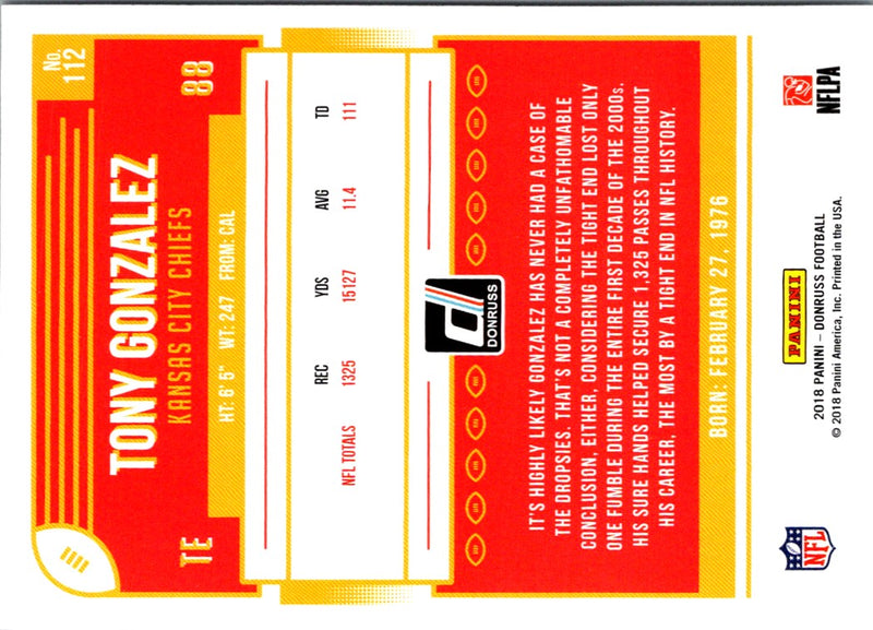 2018 Donruss Tony Gonzalez