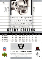 2005 Upper Deck Rookie Debut Kerry Collins #72