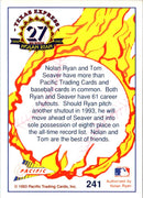 1993 Pacific Texas Express Tom Seaver/Nolan Ryan