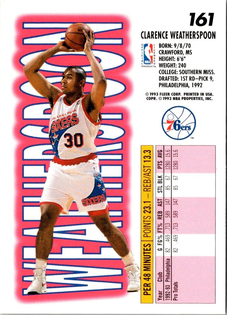 1993 Fleer Clarence Weatherspoon