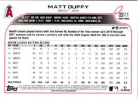 2022 Topps Update Matt Duffy #US111