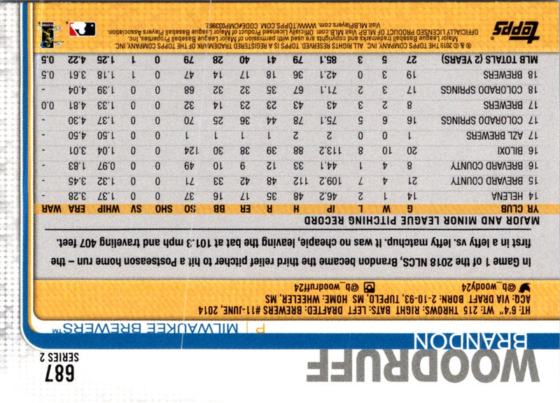 2019 Topps Brandon Woodruff