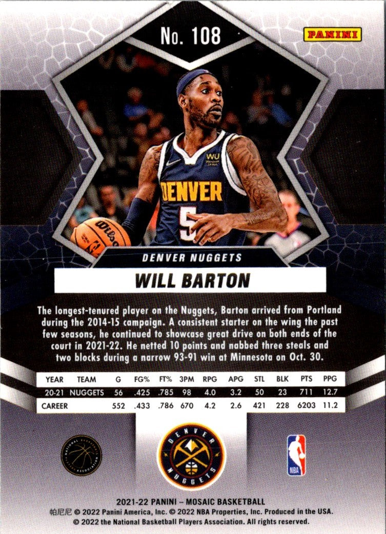 2021 Panini Mosaic Will Barton