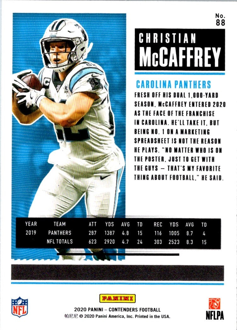 2020 Panini Contenders Christian McCaffrey