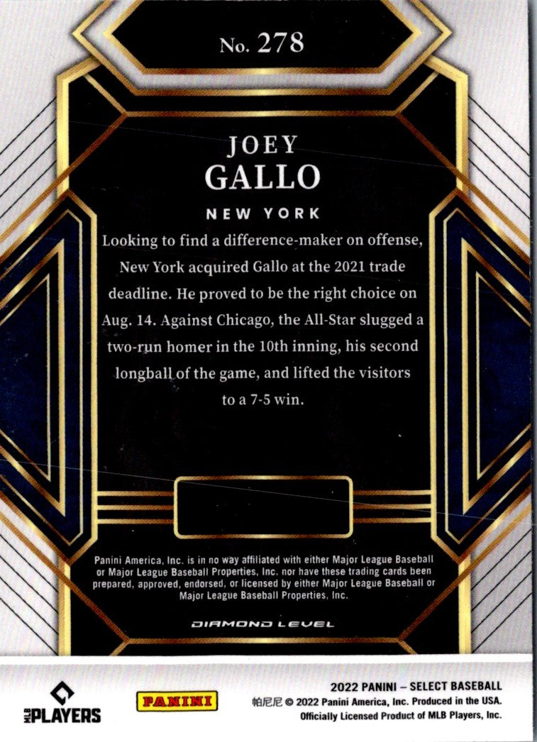 2022 Panini Select Joey Gallo