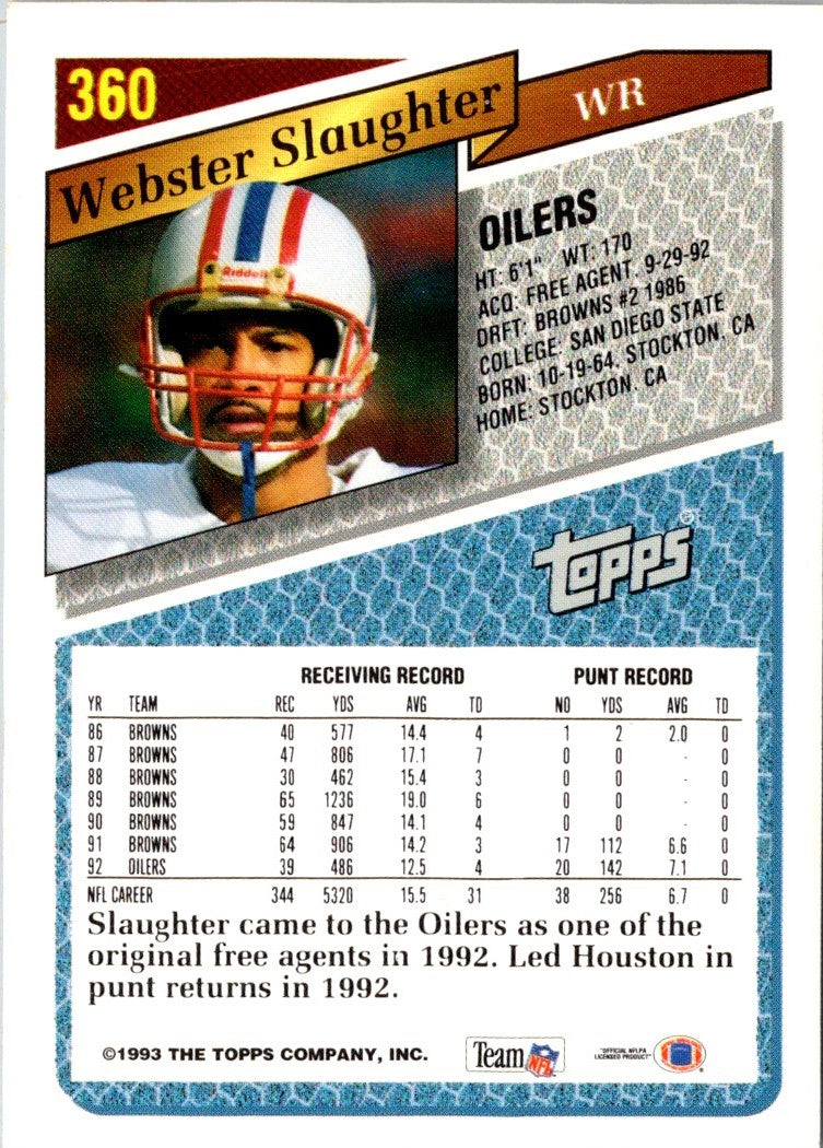 1993 Topps Gold Webster Slaughter