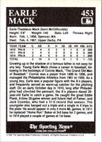 1992 Conlon Collection TSN Earle Mack #453