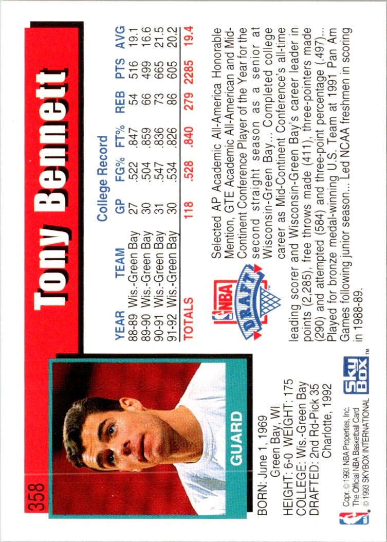 1992 Hoops Tony Bennett