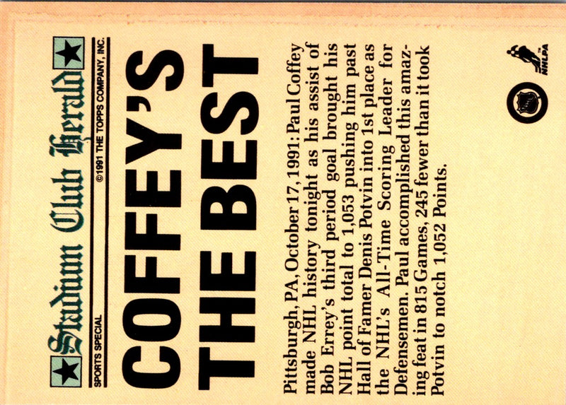 1991 Stadium Club Paul Coffey