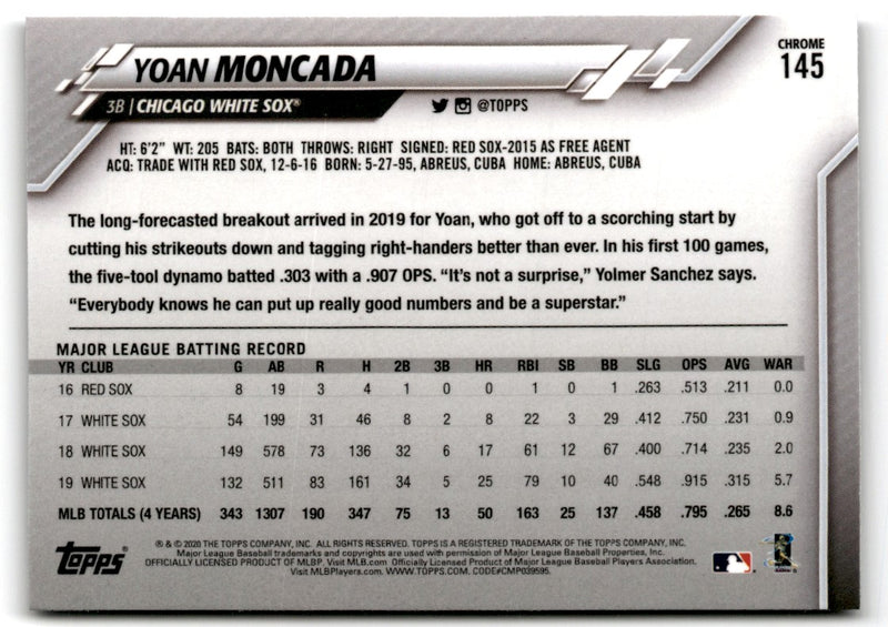 2020 Topps Chrome Yoan Moncada