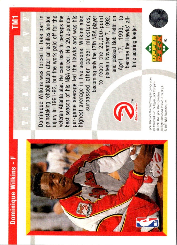 1993 Upper Deck Team MVP Dominique Wilkins