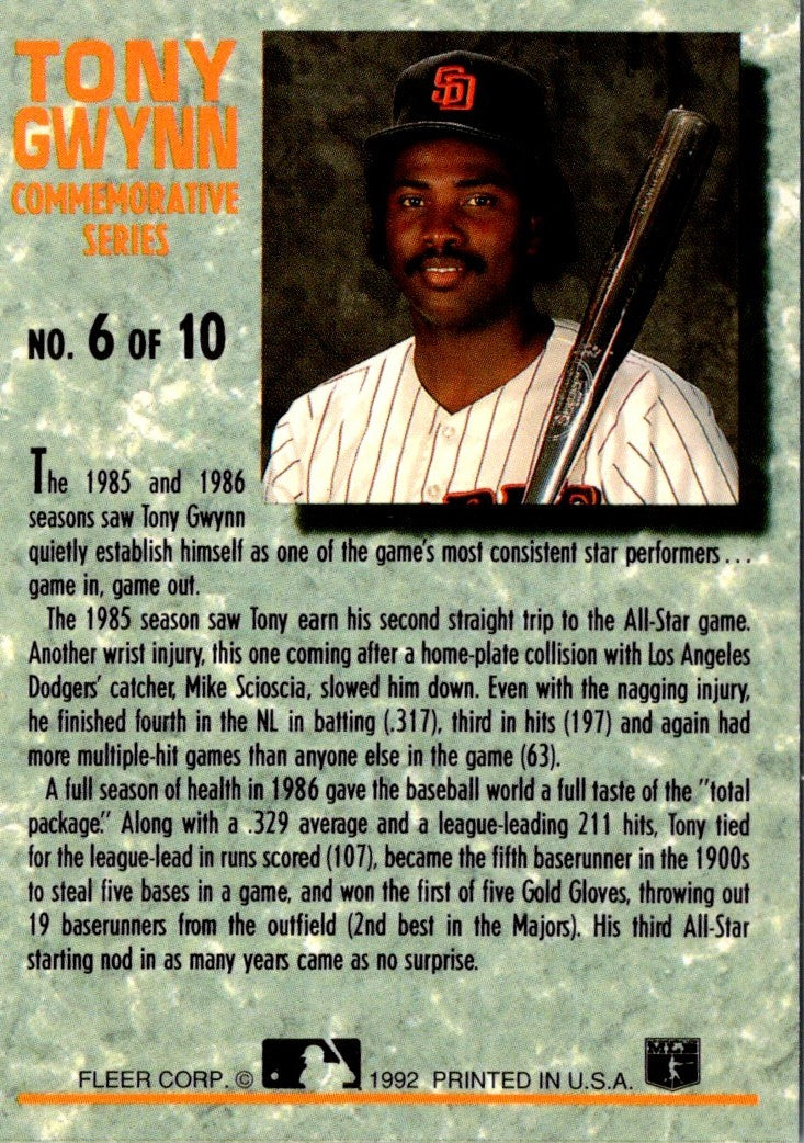 1992 Ultra Tony Gwynn Commemorative Series Tony Gwynn