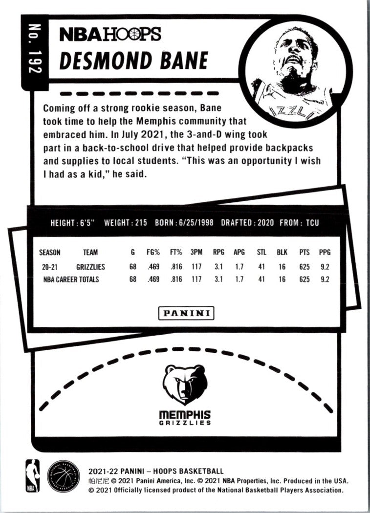 2021 Hoops Red Backs Desmond Bane