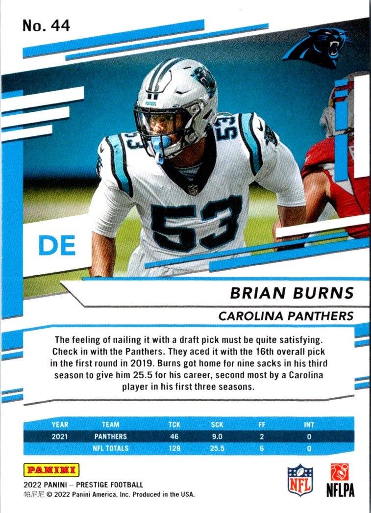 2022 Panini Prizm Blue Brian Burns