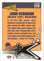 2002 Fleer Tradition Jason Richardson #229