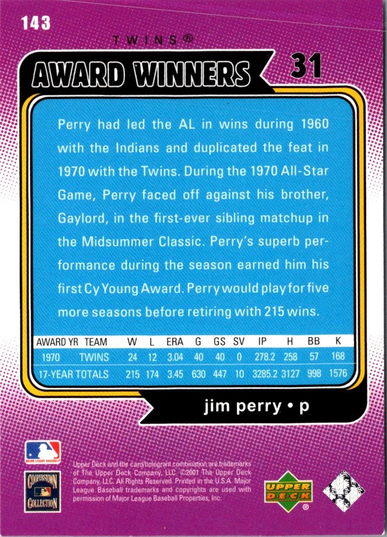 2001 Upper Deck Decade 1970's Jim Perry