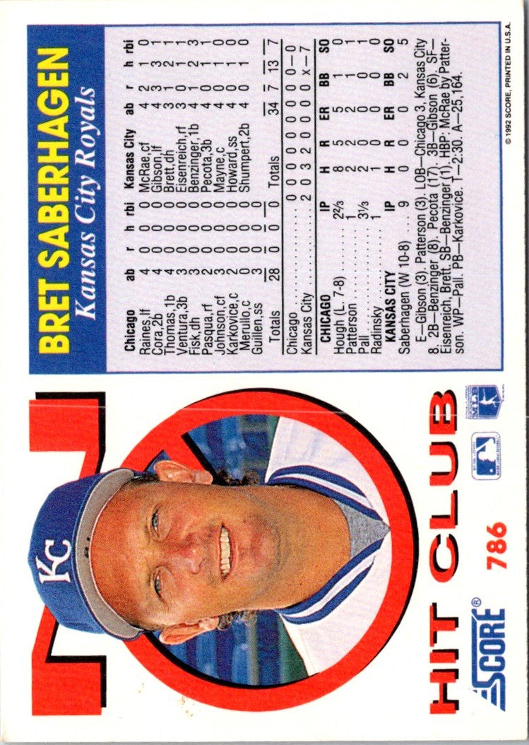 1992 Score Bret Saberhagen