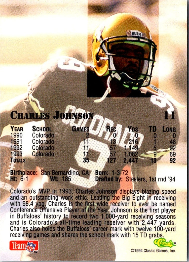 1994 Classic NFL Draft Charles Johnson