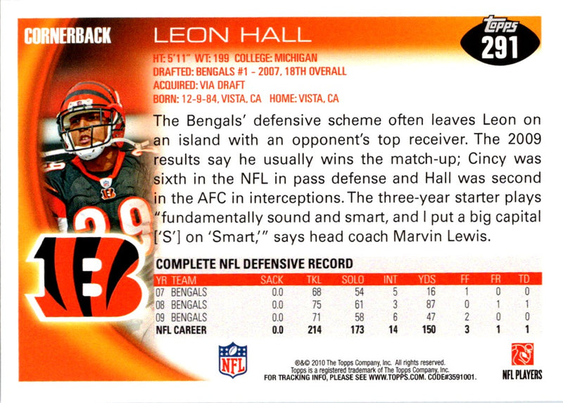 2010 Topps Leon Hall