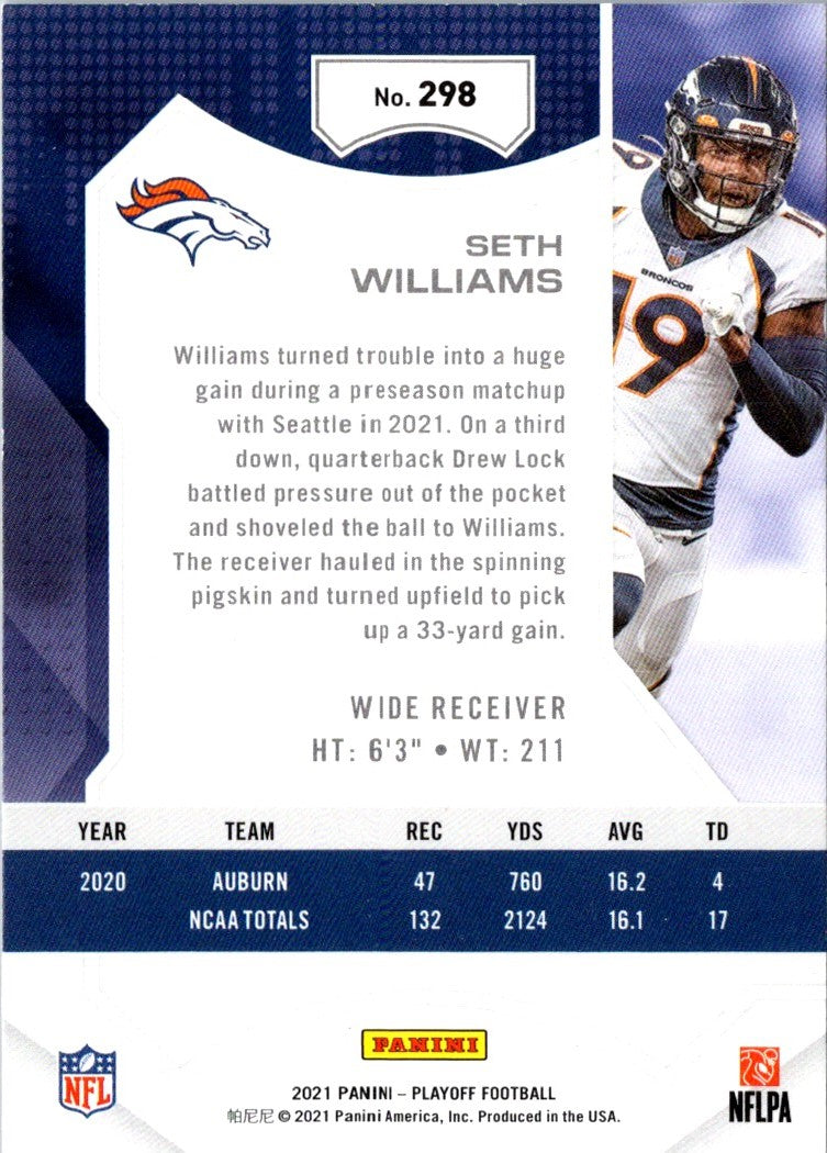 2021 Panini Playoff Seth Williams