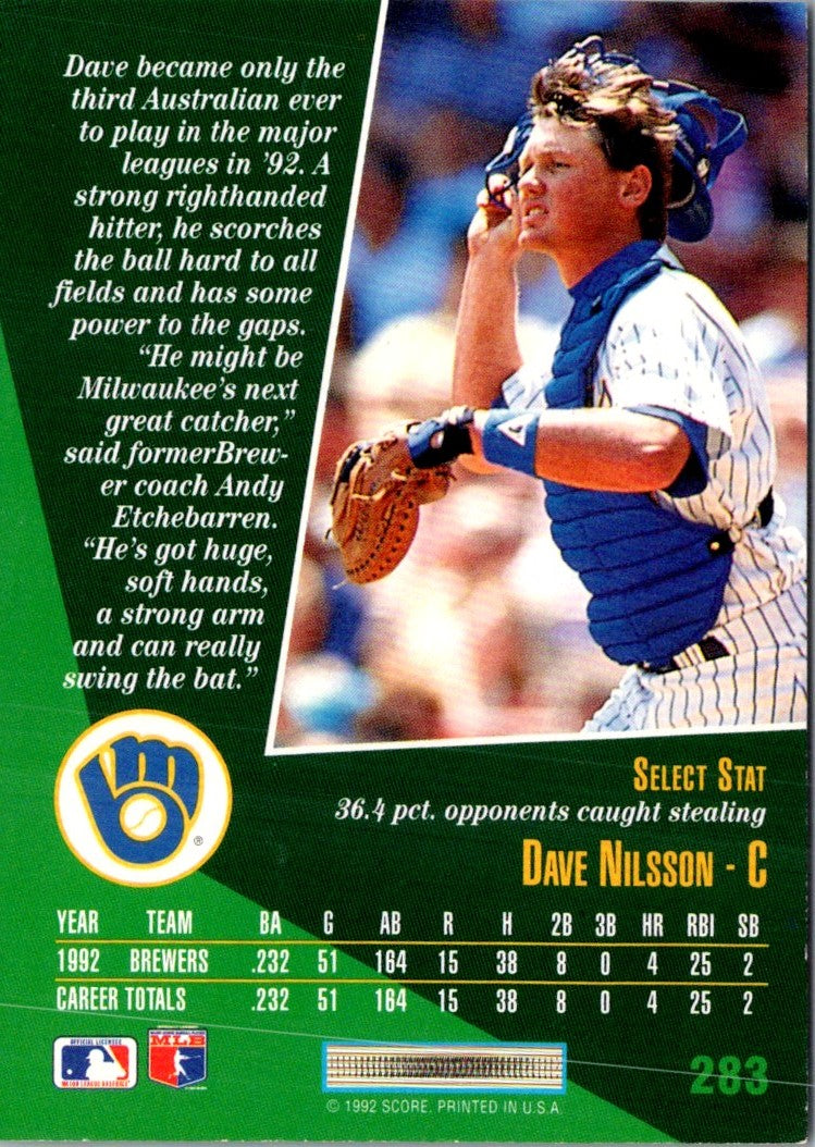 1993 Select Dave Nilsson