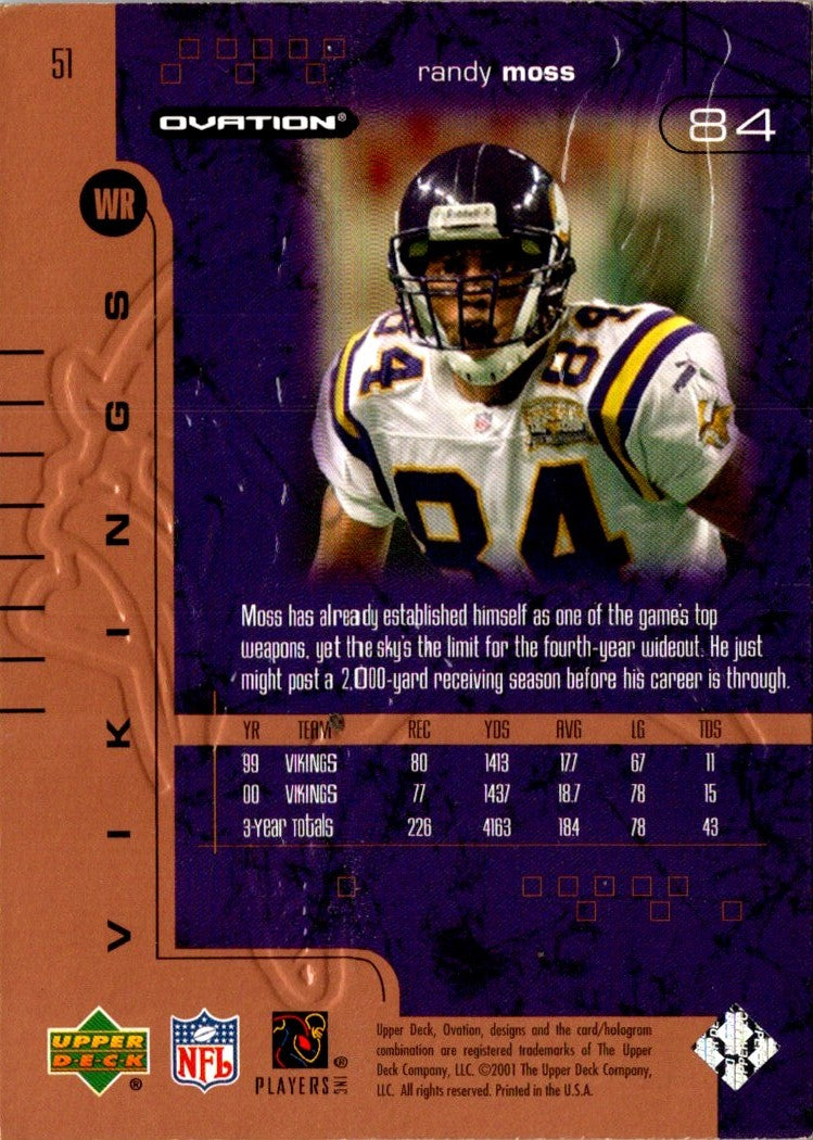 2001 Upper Deck Ovation Randy Moss