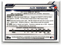 2021 Bowman Draft Chrome Sapphire Alek Manoah #BCP-27