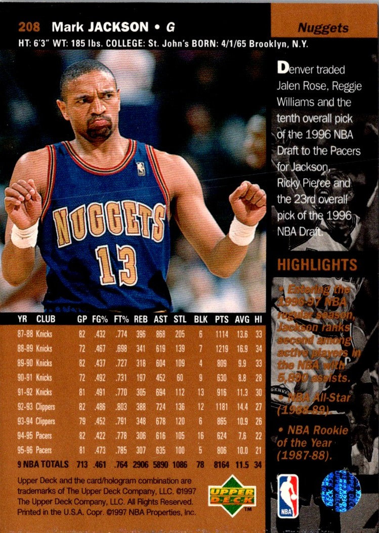 1996 Upper Deck Mark Jackson