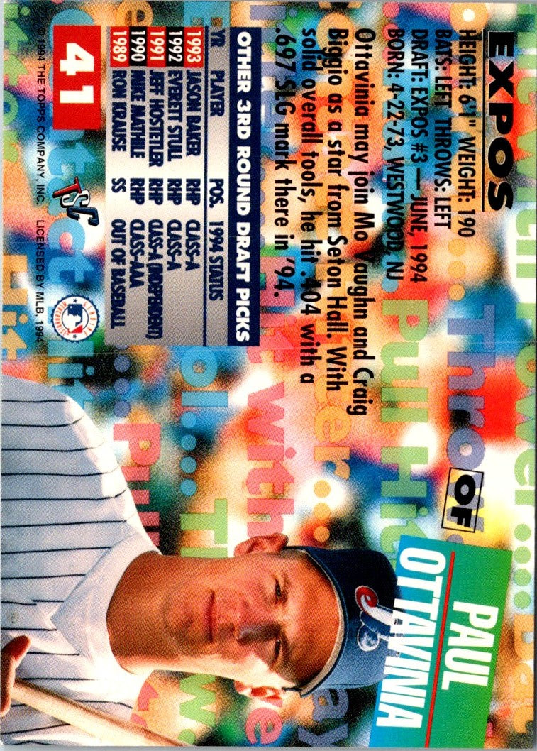 1994 Stadium Club Draft Picks Paul Ottavinia