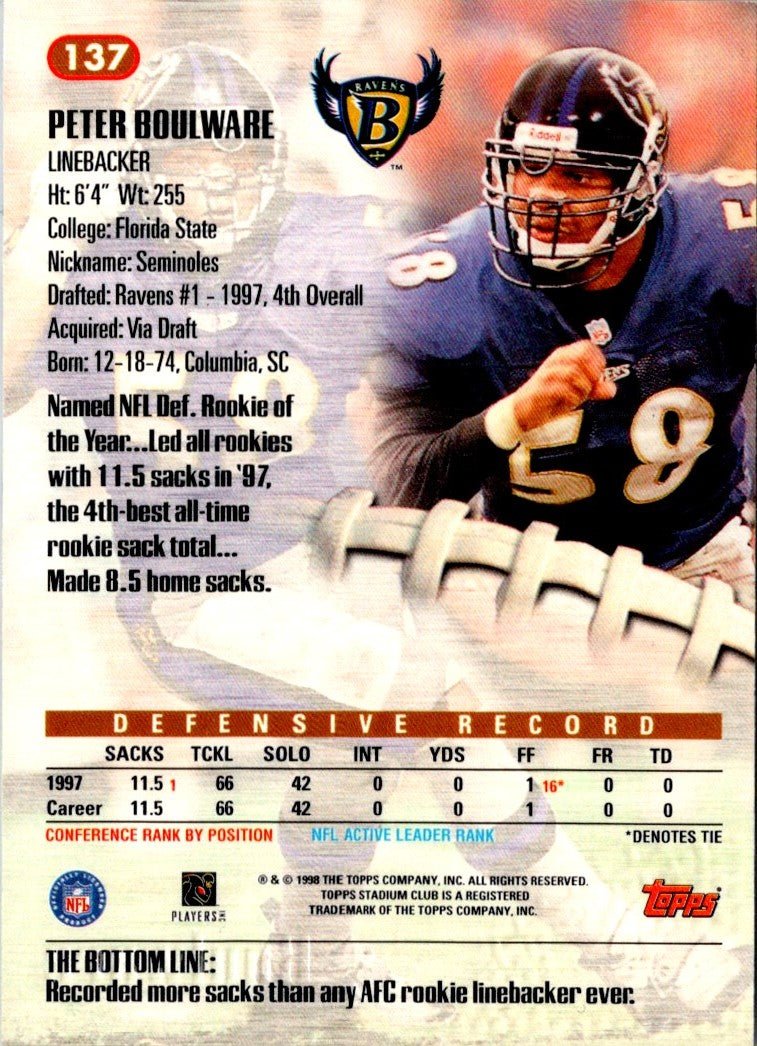 1998 Stadium Club Peter Boulware