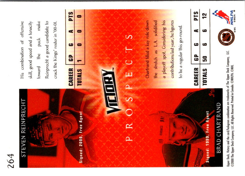 2000 Upper Deck Victory Steven Reinprecht/Brad Chartrand