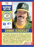 1991 Score 100 Superstars Dennis Eckersley #73
