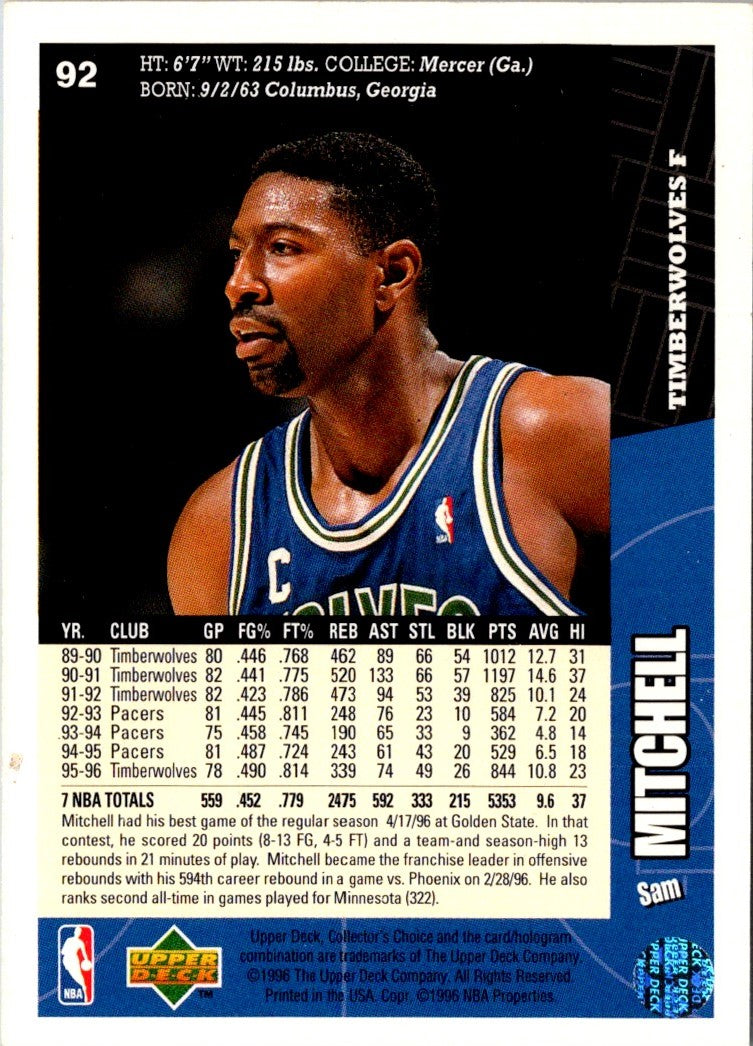 1996 Collector's Choice Italian Sam Mitchell