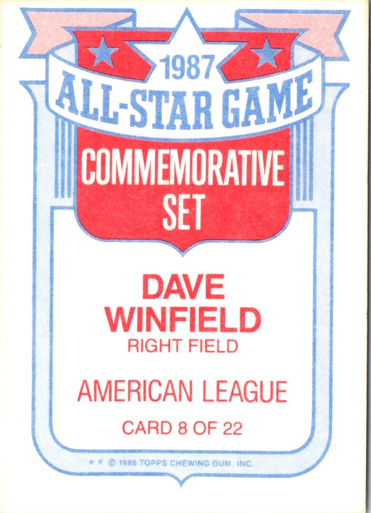 1988 Topps Glossy All-Stars Dave Winfield