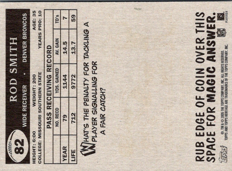 2005 Topps Heritage Rod Smith