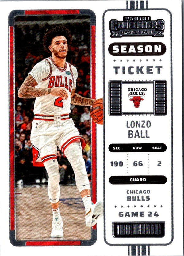 2022 Panini Contenders Game Ticket Red Lonzo Ball #34