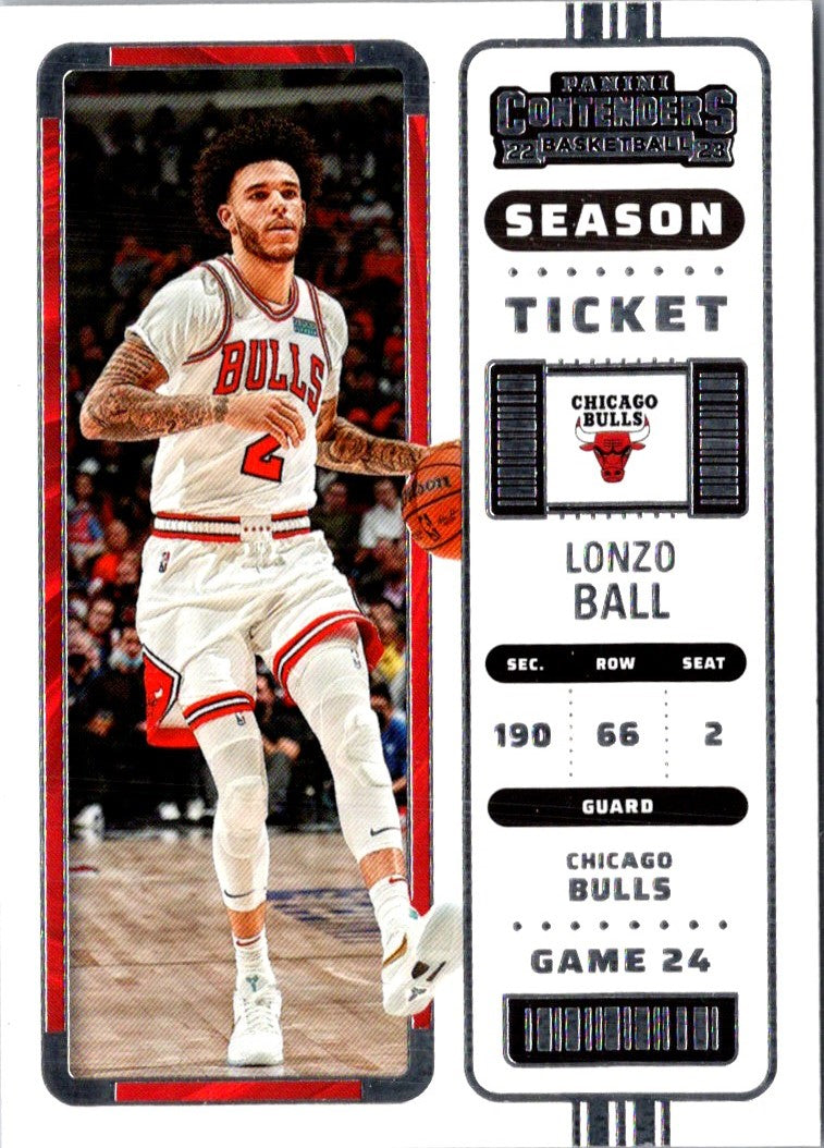 2022 Panini Contenders Game Ticket Red Lonzo Ball