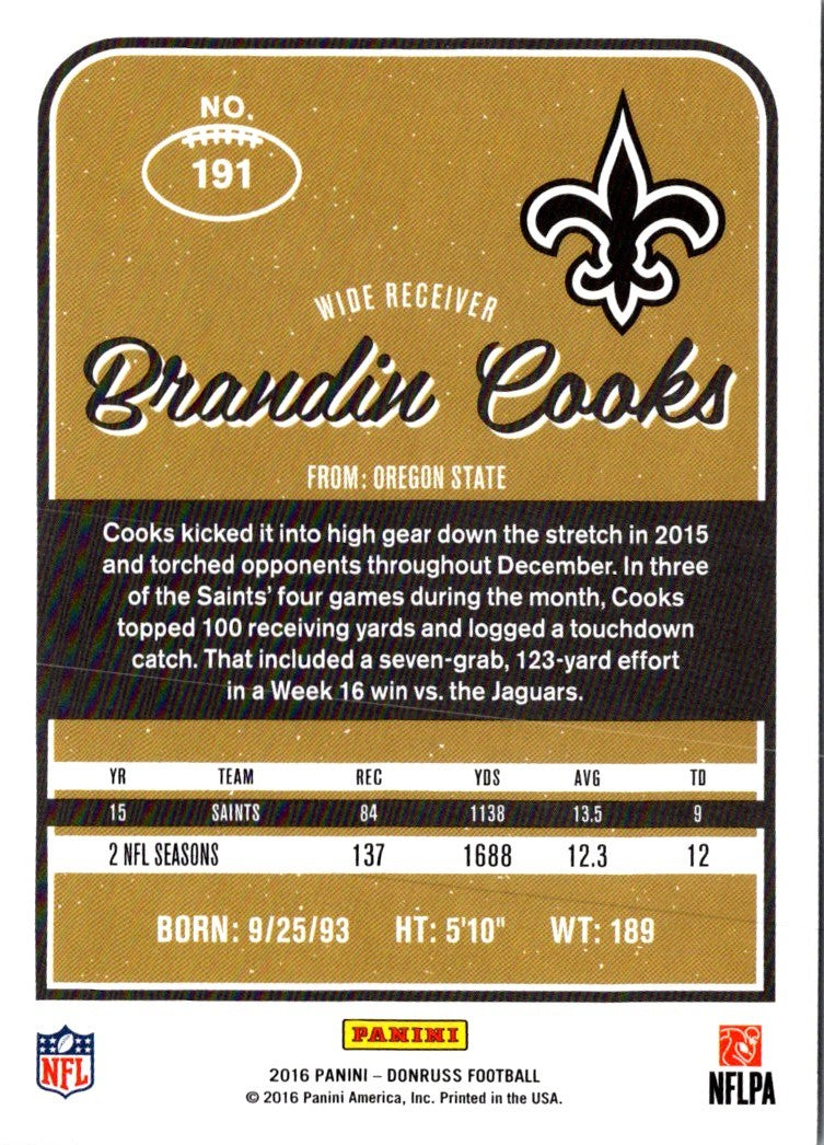 2016 Donruss Brandin Cooks