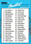 1990 Donruss Best of the AL Checklist Card