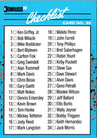 1990 Donruss Best of the AL Checklist Card #96