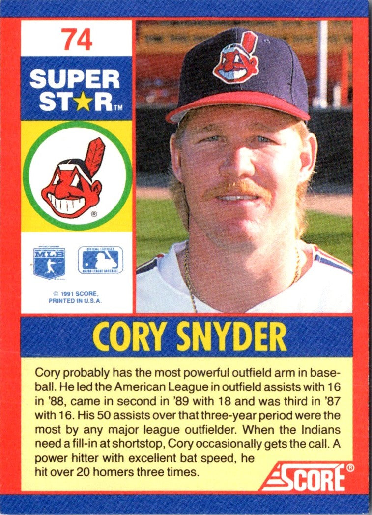 1991 Score 100 Superstars Cory Snyder