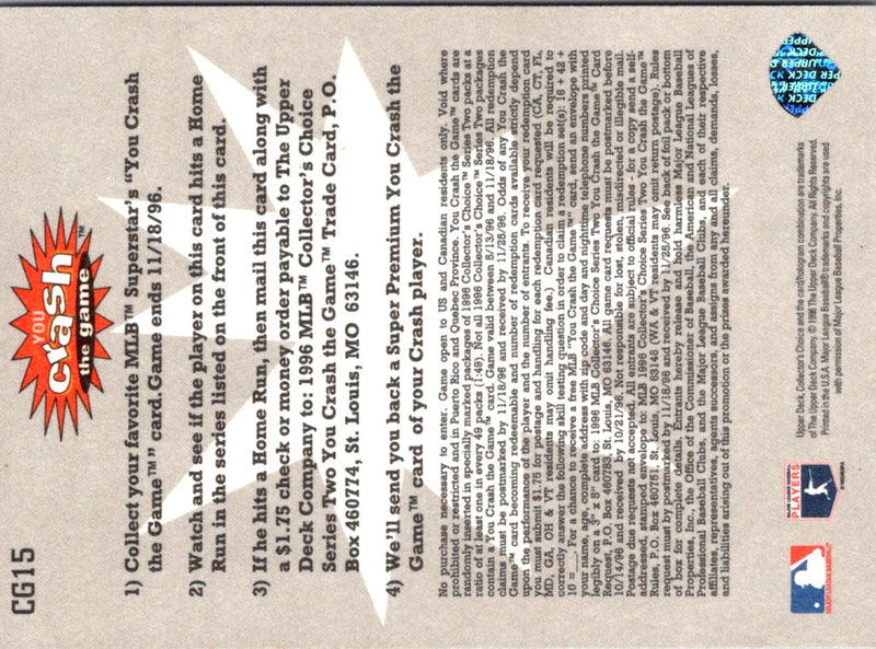 1996 Collector's Choice You Crash the Game Gold Vinny Castilla