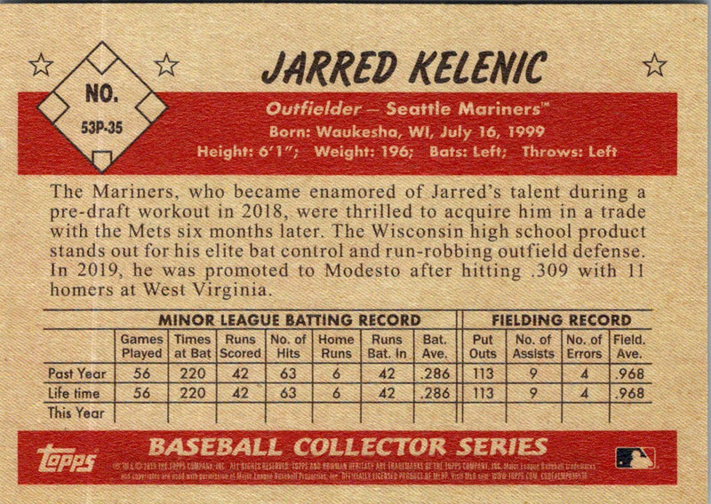 2019 Bowman Heritage Prospects Jarred Kelenic