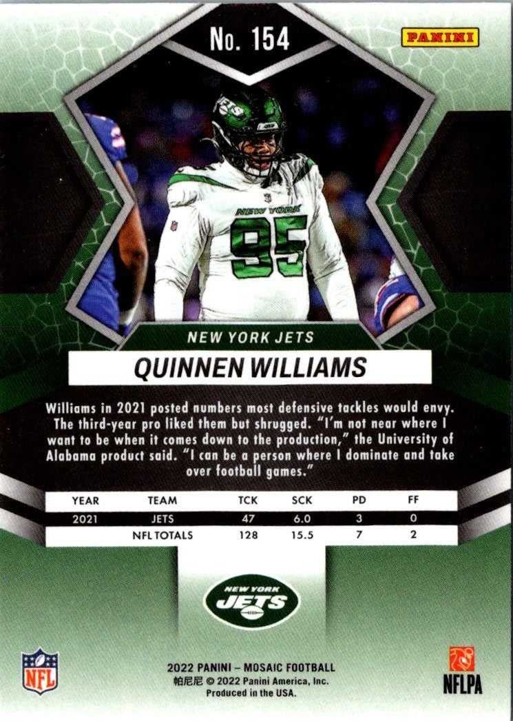 2022 Panini Mosaic Quinnen Williams