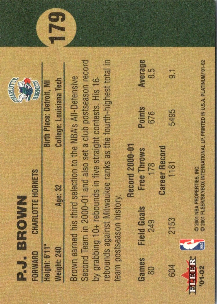 2001 Fleer Platinum P.J. Brown