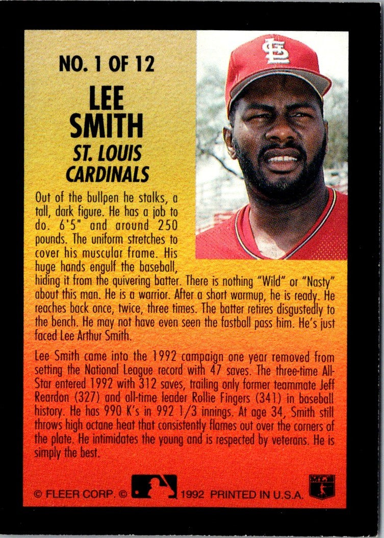 1992 Fleer Smoke 'N Heat Lee Smith