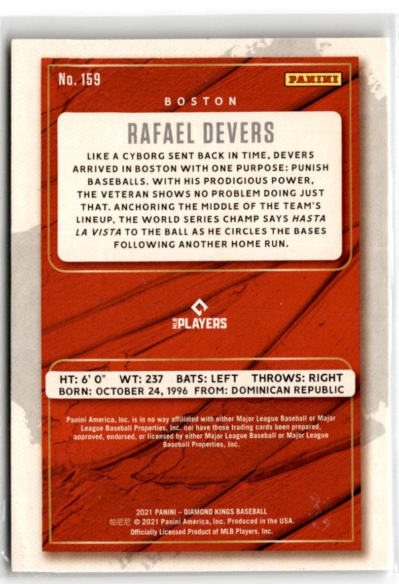 2021 Panini Diamond Kings Red Frame Rafael Devers