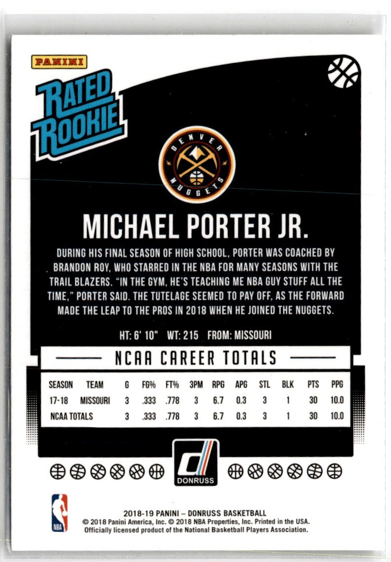 2018 Donruss Michael Porter Jr.